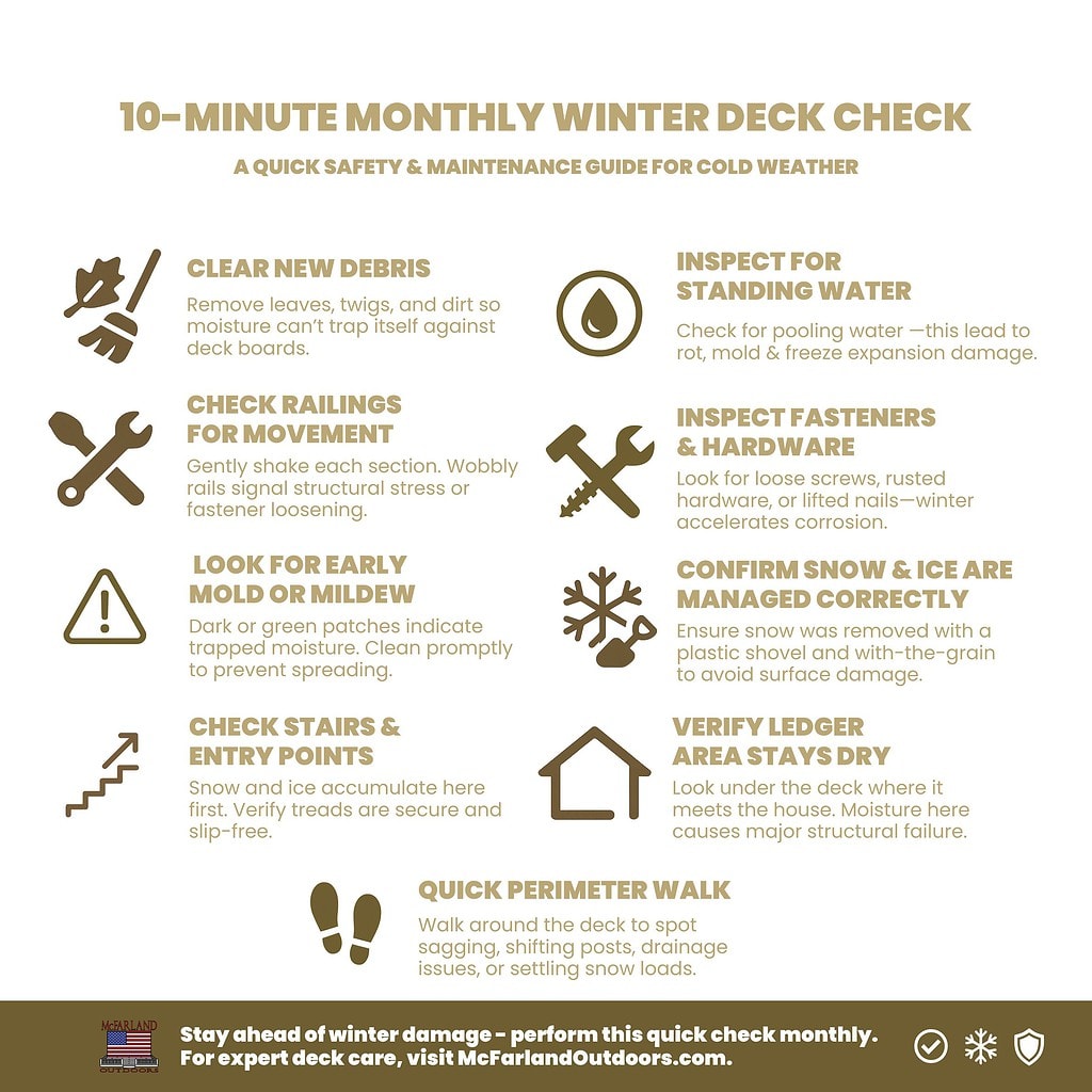 Winter Deck Maintenance Tips - 10-Minute Monthly Winter Deck Check