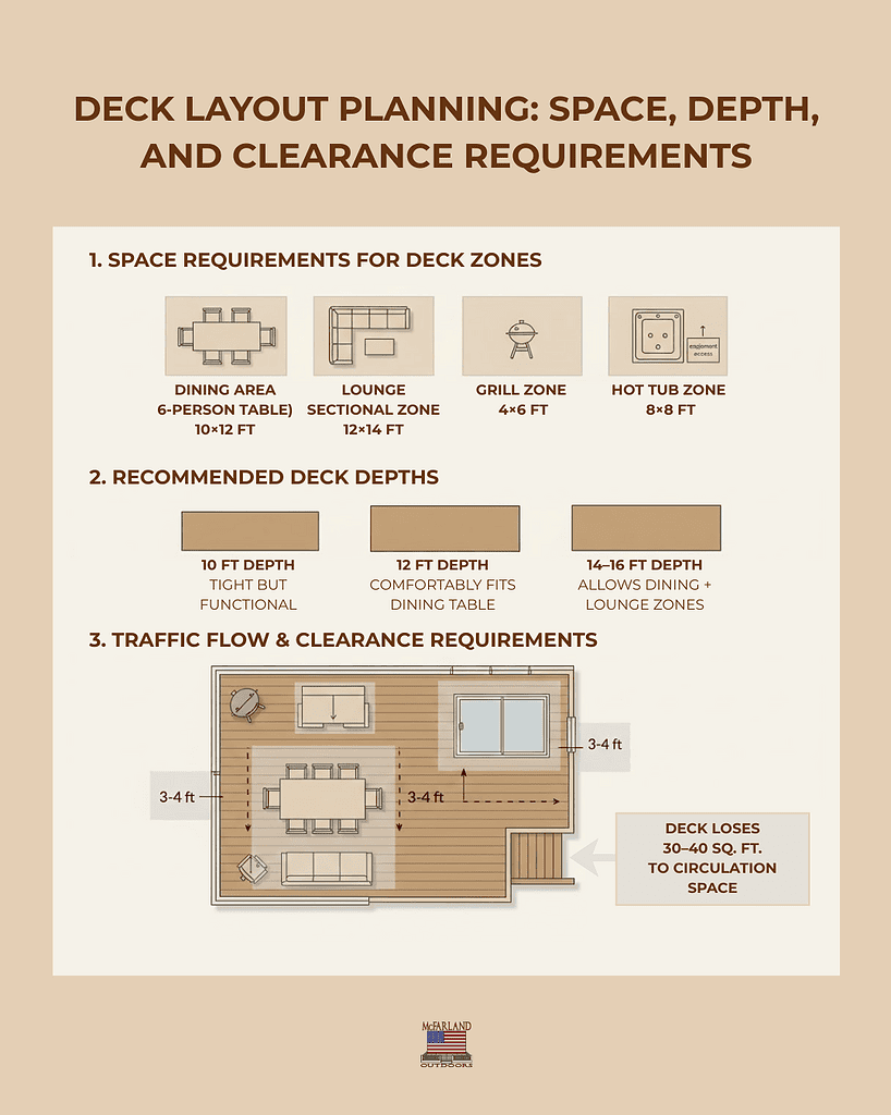 DECK LAYOUT PLANNING: SPACE, DEPTH, AND CLEARANCE REQUIREMENTS