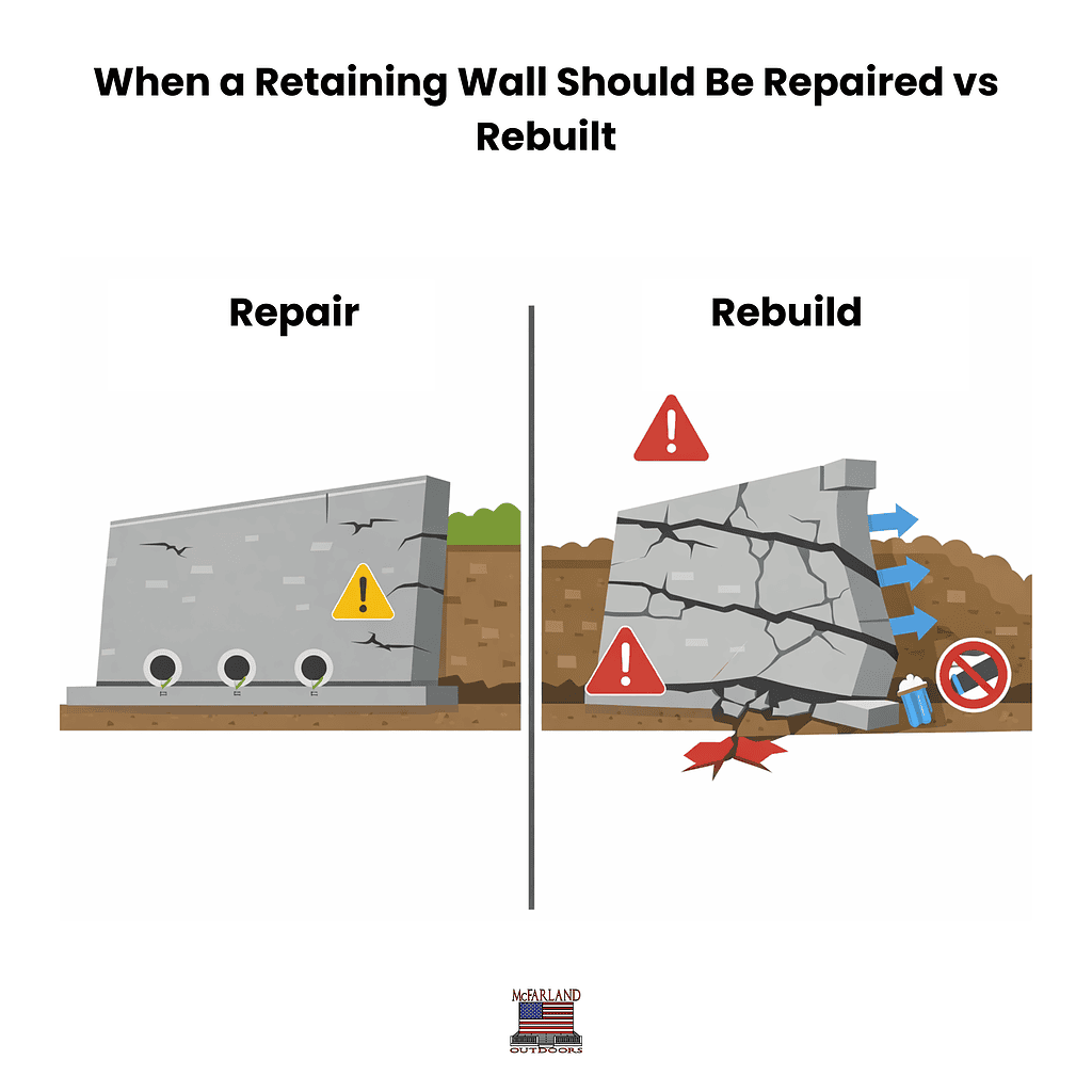 When a Retaining Wall Should Be Repaired vs Rebuilt