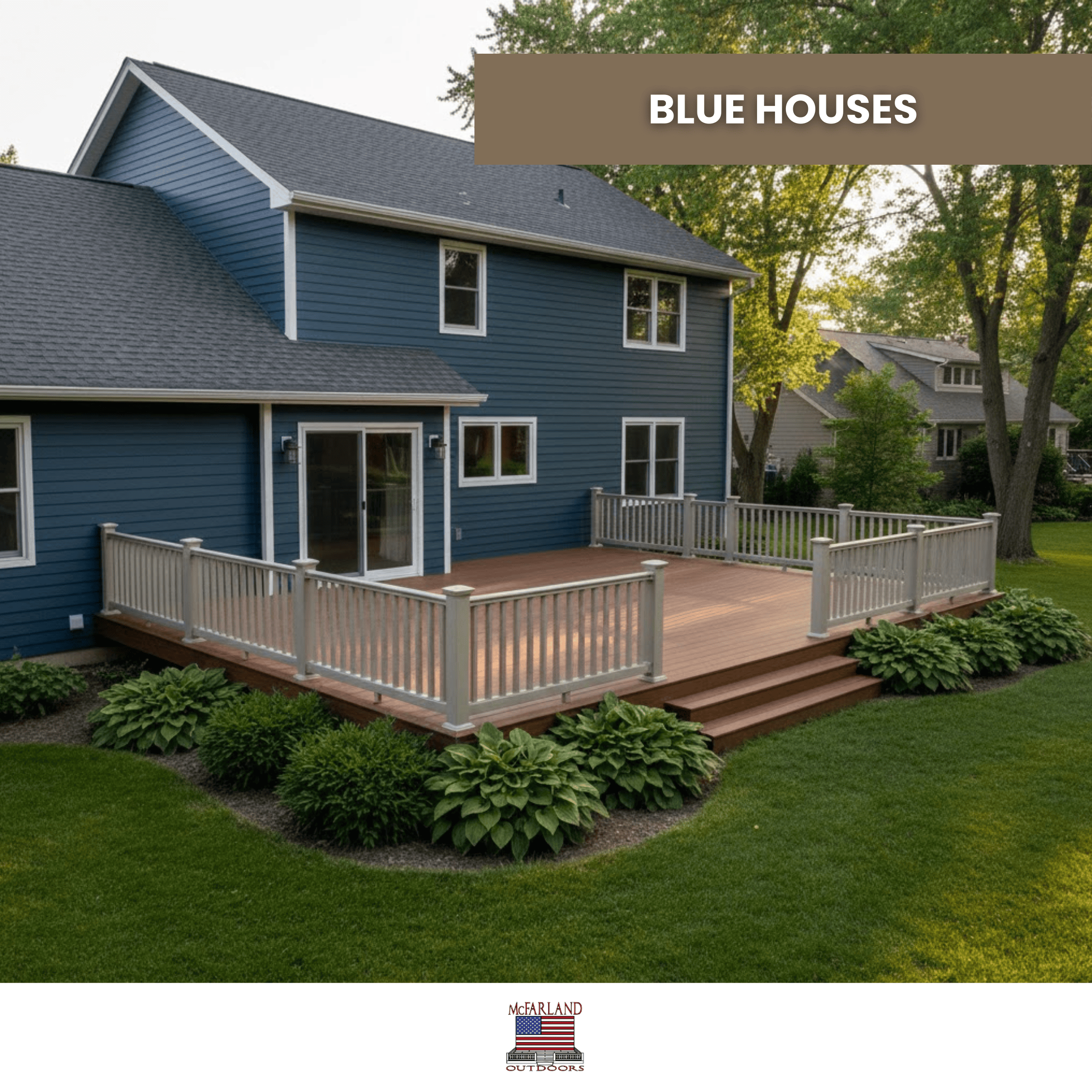 House and Deck Color Combinations - Blue Houses