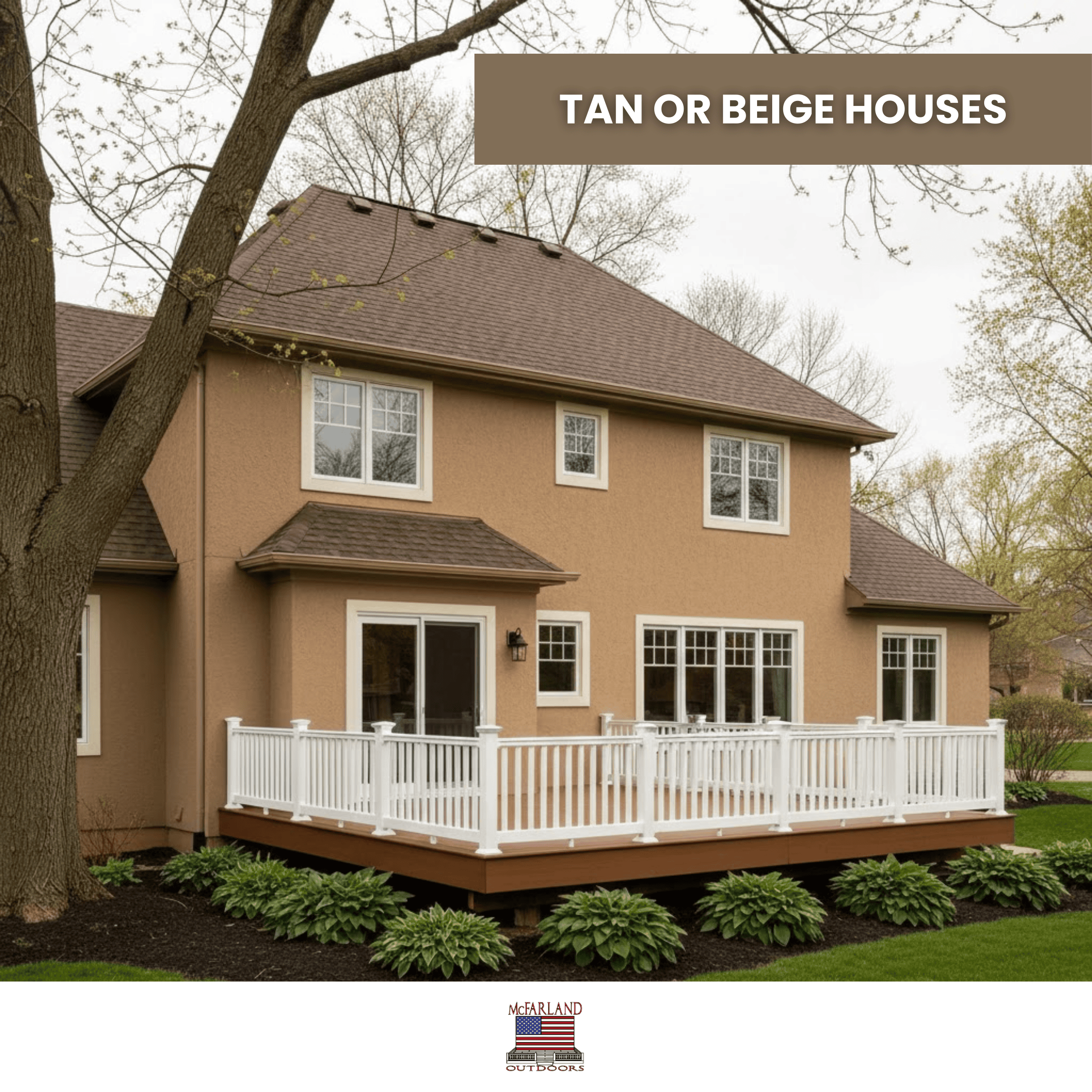 House and Deck Color Combinations - Tan or Beige Houses